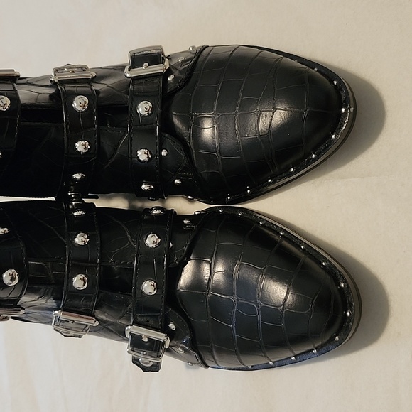 NWOT Women's Black Buckle Zip Up Boots By Fergie Size 6 - Picture 5 of 10